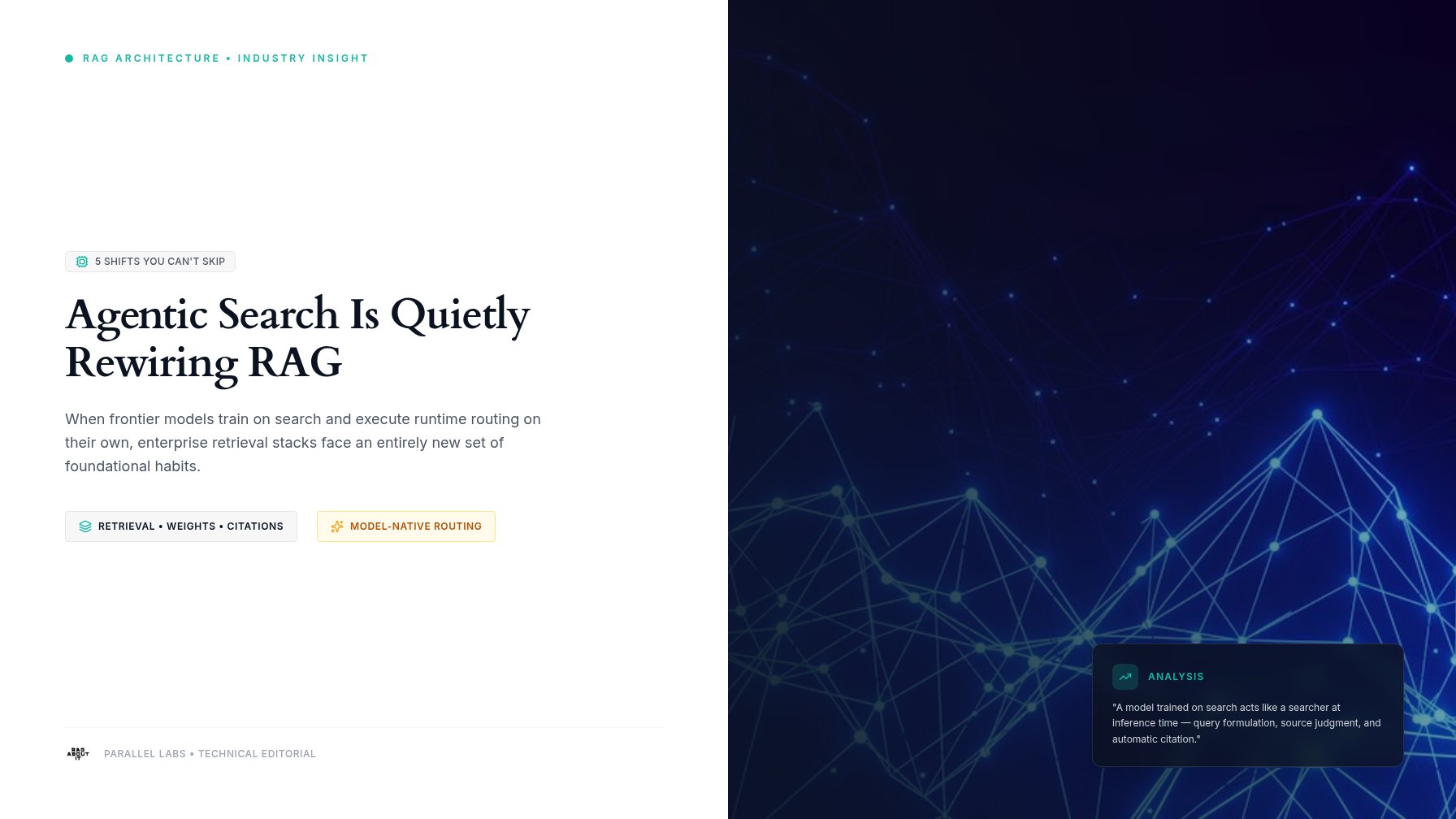 Agentic Search Is Quietly Rewiring RAG: 5 Shifts You Can’t Skip