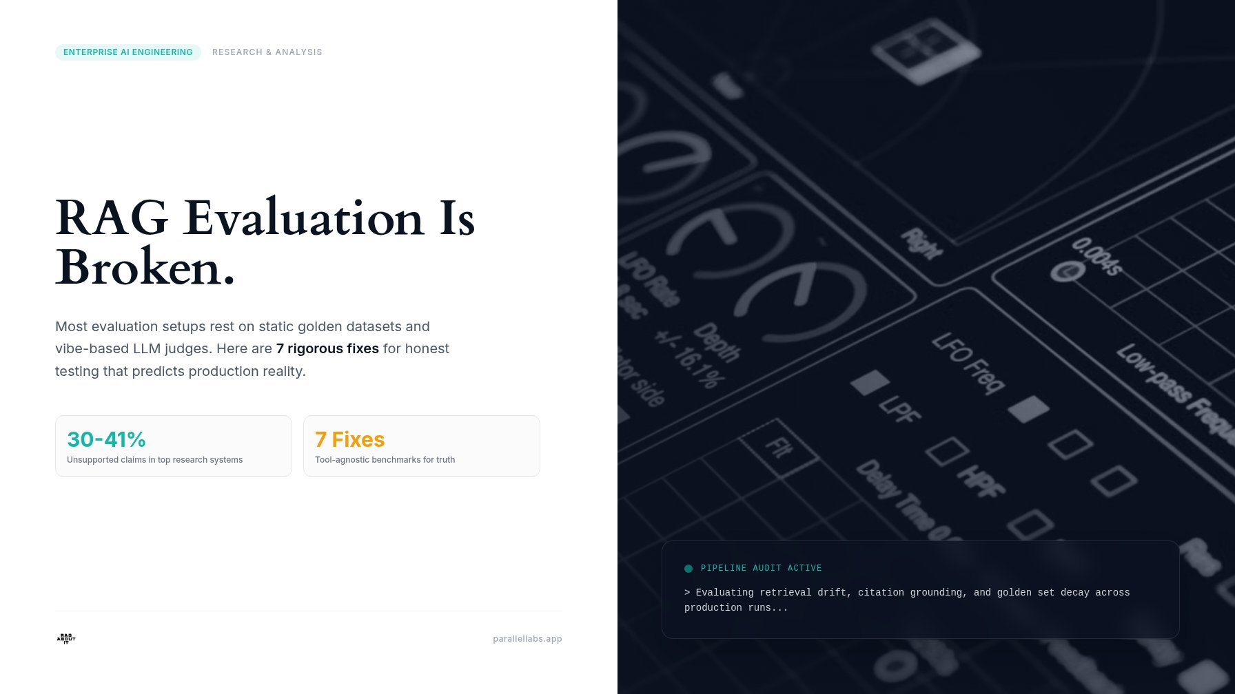 RAG Evaluation Is Broken: 7 Fixes for Honest Testing