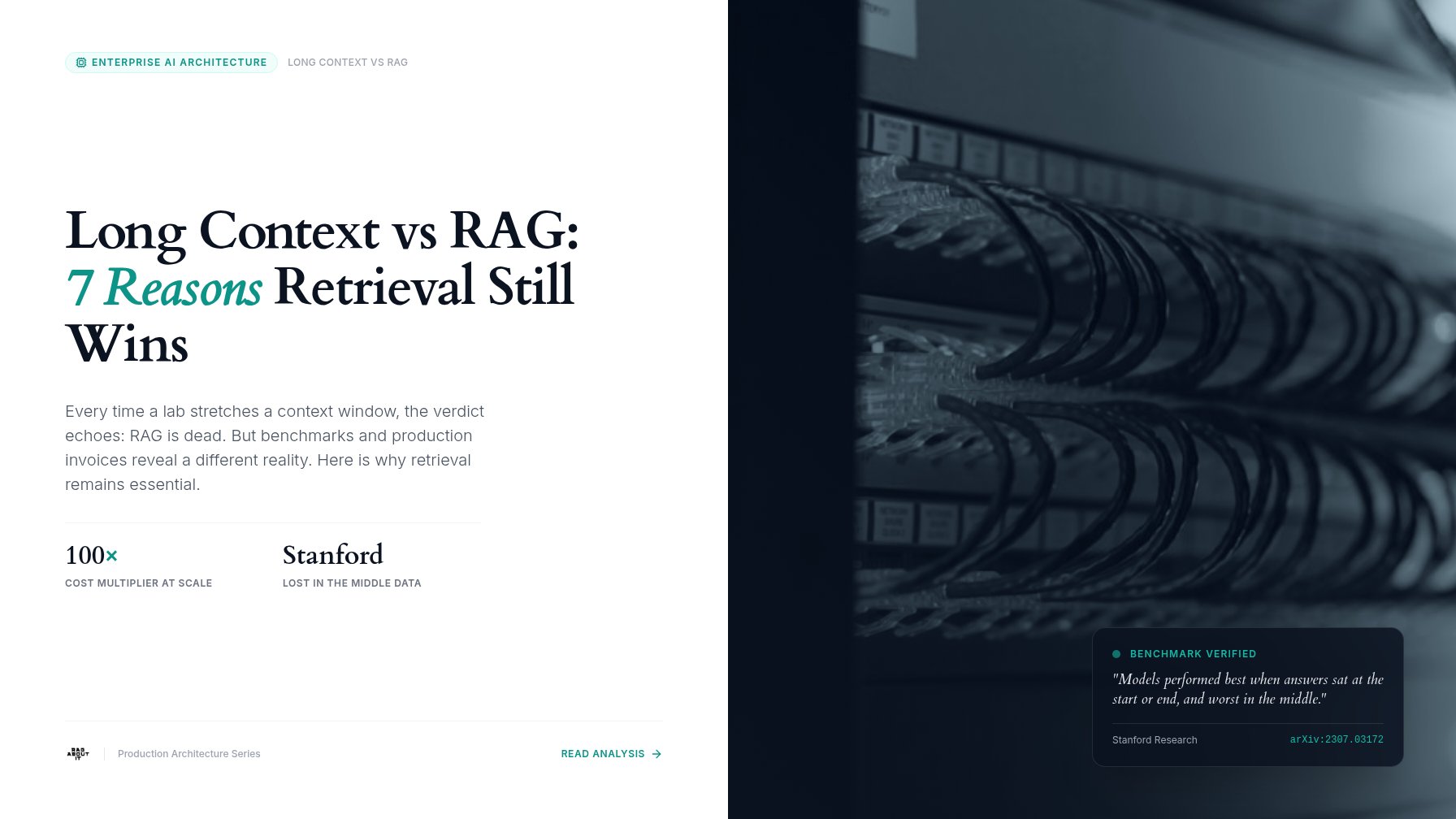 Long Context vs RAG: 7 Reasons Retrieval Still Wins